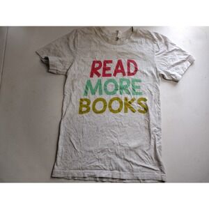Bella Canvas Read More Books Graphic T-Shirt Gray Short Sleeve Womens Small